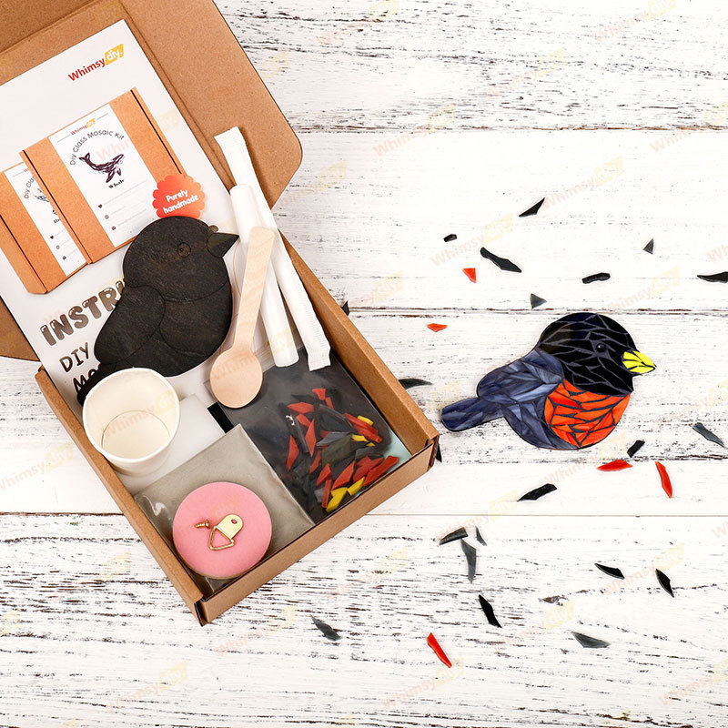 Robin Glass Mosaic Kit | DIY Arts & Crafts Kit for Adults