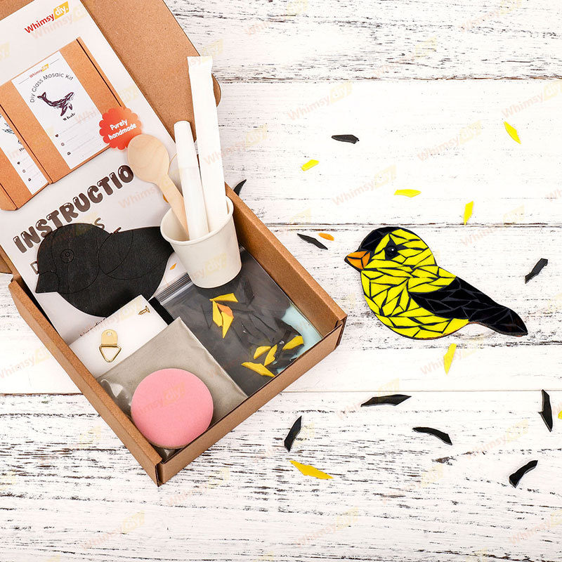 Goldfinch Glass Mosaic Kit | DIY Arts & Crafts Kit for Adults