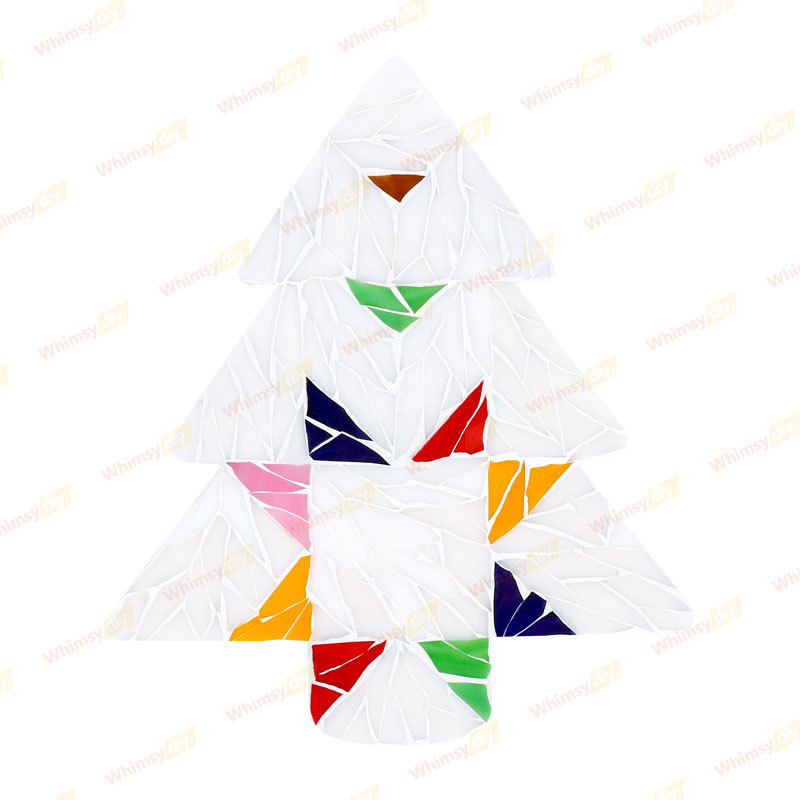 White Christmas Tree Glass Mosaic Kit