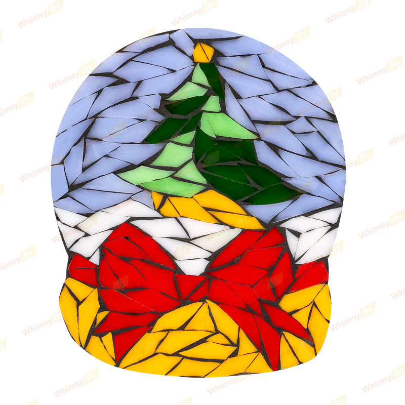 Christmas Tree Snow Globe Glass Mosaic Kit