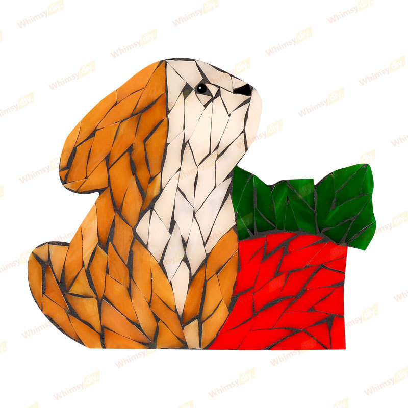 Christmas Bunny Ornament Glass Mosaic Kit