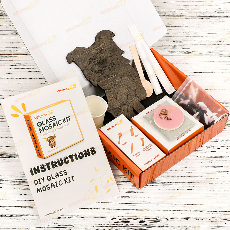 Black Border Collie Glass Mosaic Kit