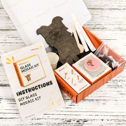 Black Border Collie Glass Mosaic Kit