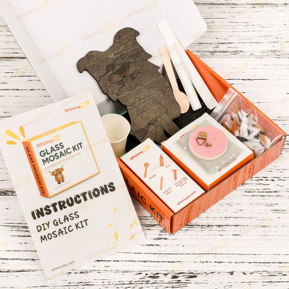 Brown Border Collie Glass Mosaic Kit