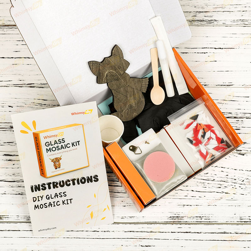 Whimsy DIY Arctic Fox Glass Mosaic Kit Puzzles