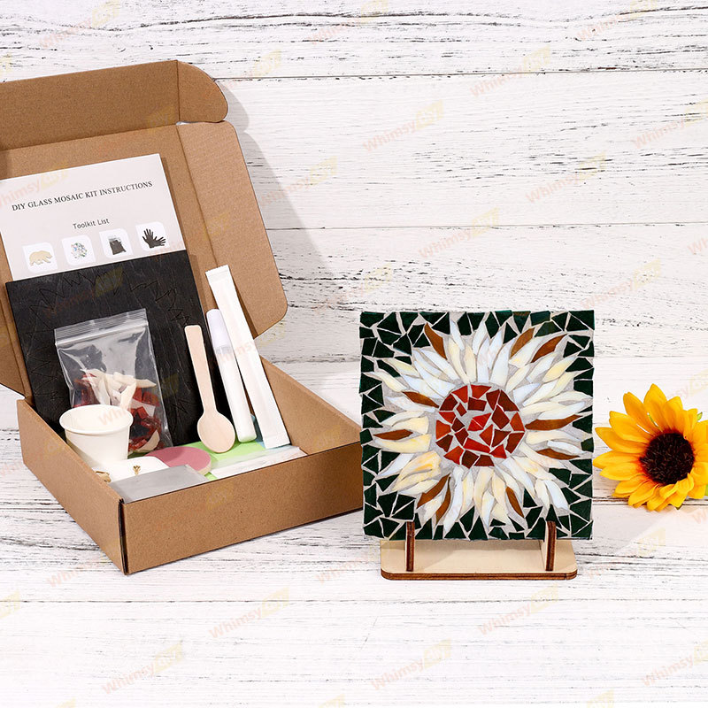 Square Sunflower Glass Mosaic Kit