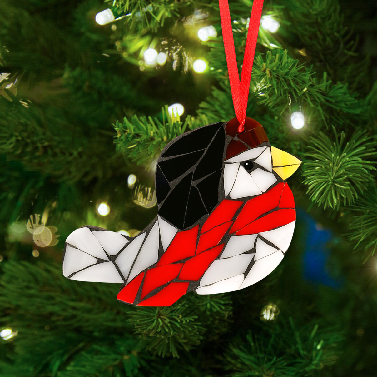 Winter Birds Christmas Ornaments Glass Mosaic Kit- Style 3