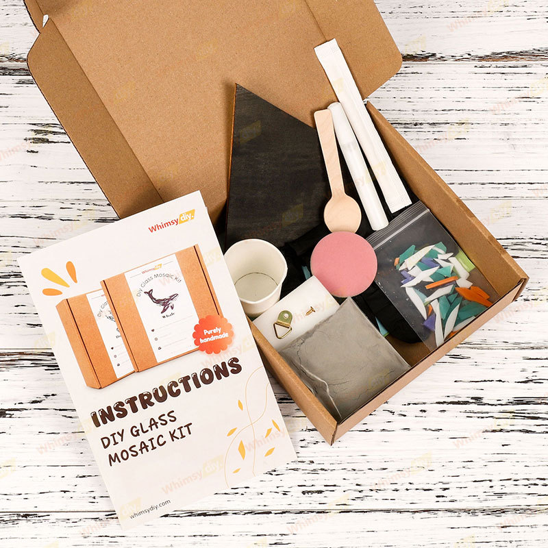 Mountain Range Stained Glass Mosaic Kit - Citrus Orange