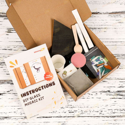 Mountain Range Stained Glass Mosaic Kit - Citrus Orange