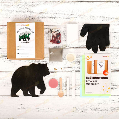 Grizzly Bear Glass Mosaic Kit | DIY Arts & Crafts Kit for Adults