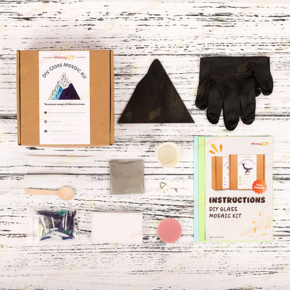 Mountain Stained Glass Mosaic Kit - Blue Illusion