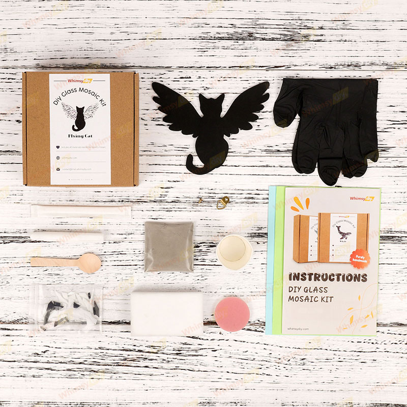 Flying Cat Stained Glass Mosaic Kit