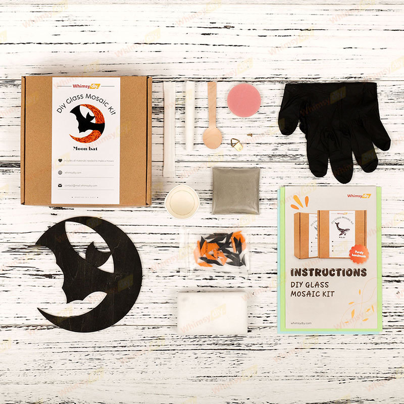 Moon Bat Glass Mosaic Kit