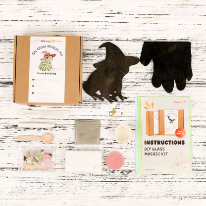 Pink Hat Frog Glass Mosaic Kit