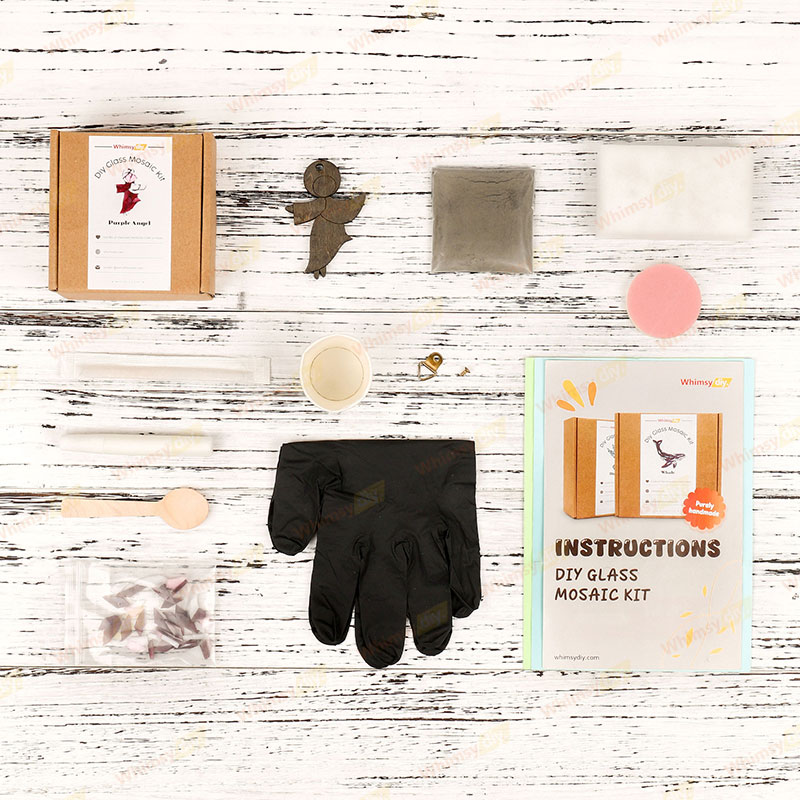 Purple Angel Christmas Ornaments Glass Mosaic Kit