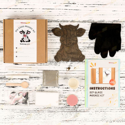 Sitting Cow Glass Mosaic Kit