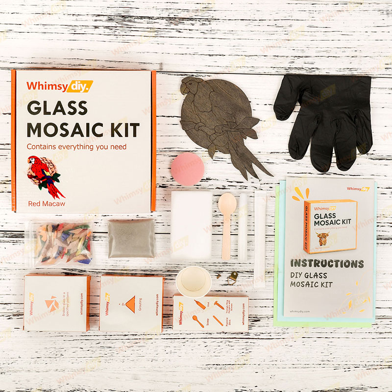 Red Macaw Glass Mosaic Kit