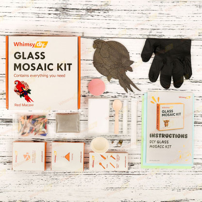 Red Macaw Glass Mosaic Kit