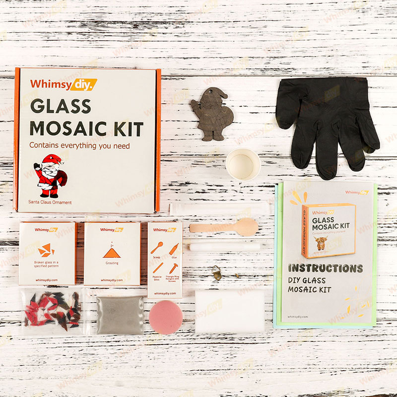 Santa Claus Ornament Glass Mosaic Kit