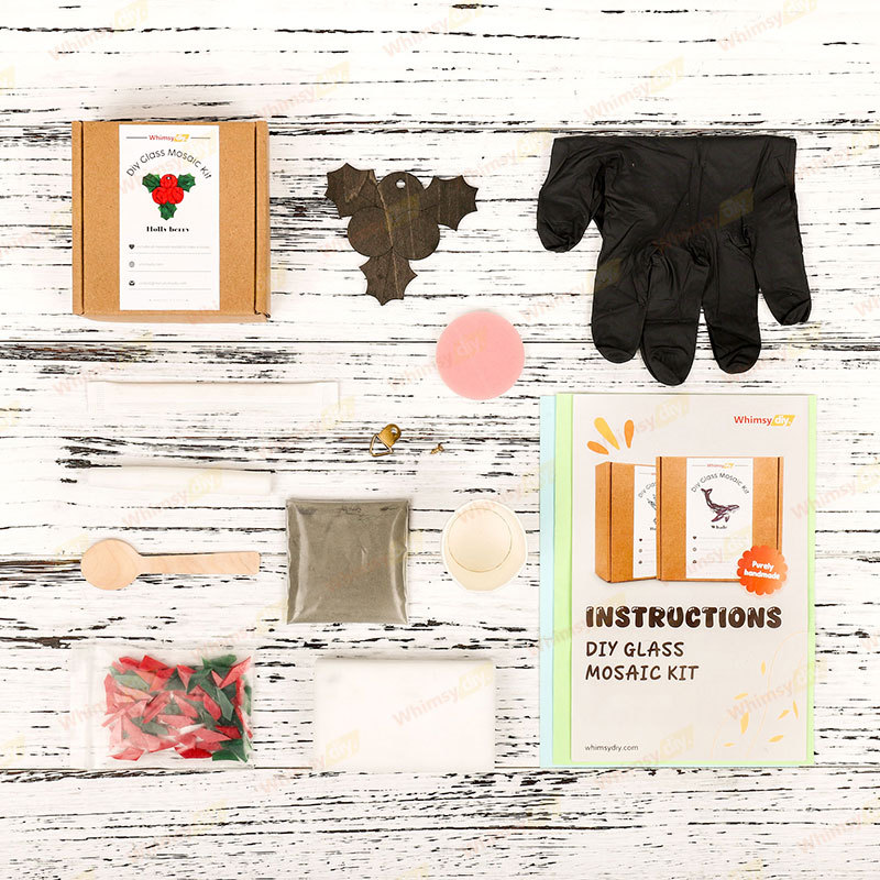 Holly Berry Glass Mosaic Kit