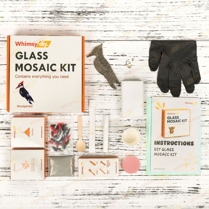 Whimsy DIY Woodpecker Glass Mosaic Kit Puzzles