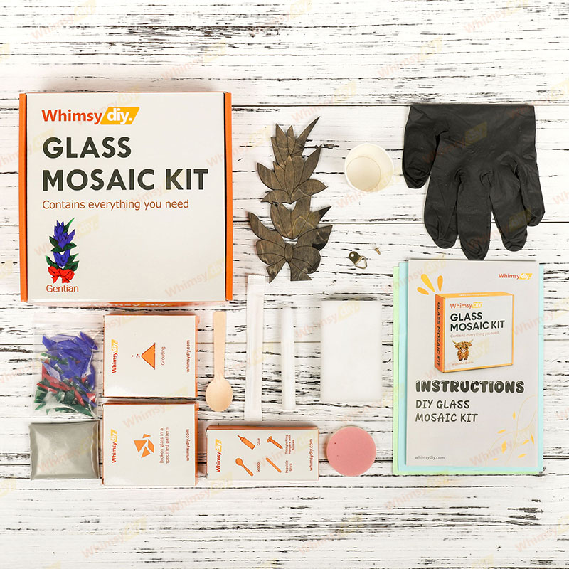 Whimsy DIY Gentian Glass Mosaic Kit Puzzles