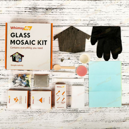 Whimsy DIY Simple Nativity Glass Mosaic Kit Puzzles