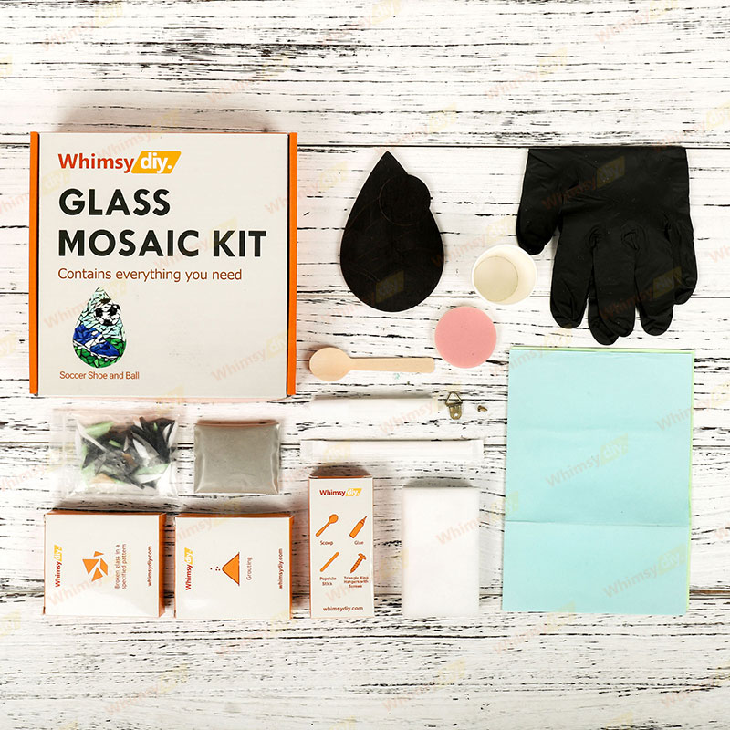 Whimsy DIY Soccer Shoe and Ball Glass Mosaic Kit Puzzles