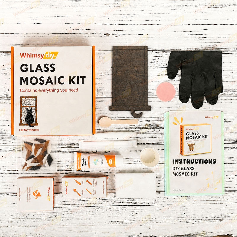 Whimsy DIY Cat for Window Glass Mosaic Kit Puzzles