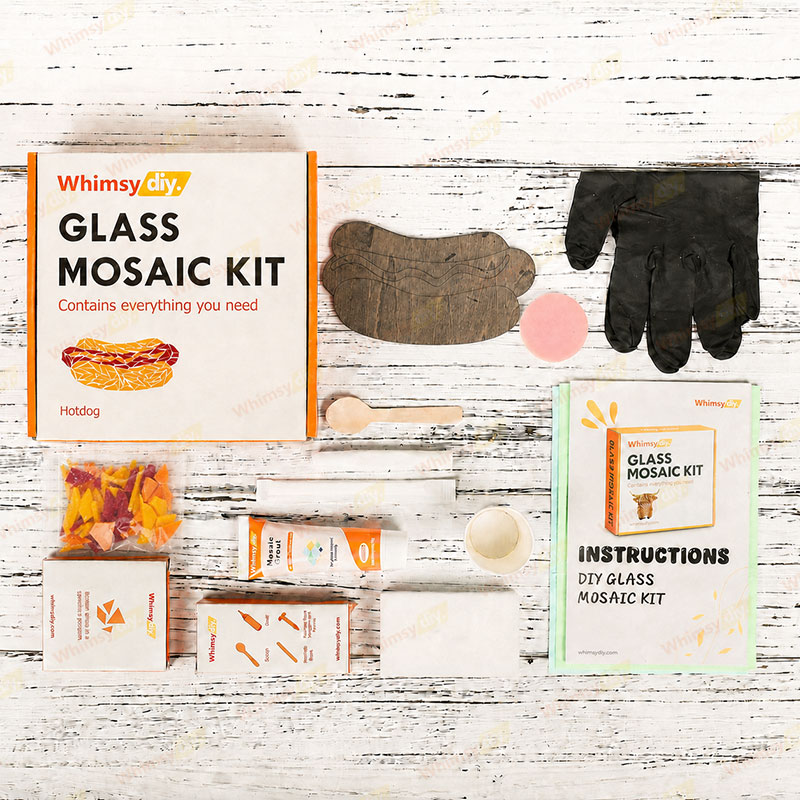 Whimsy DIY Hot Dog Glass Mosaic Kit Puzzles