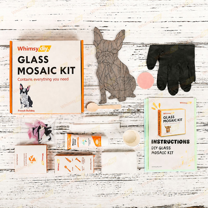 Whimsy DIY French Bulldog Glass Mosaic Kit Puzzles