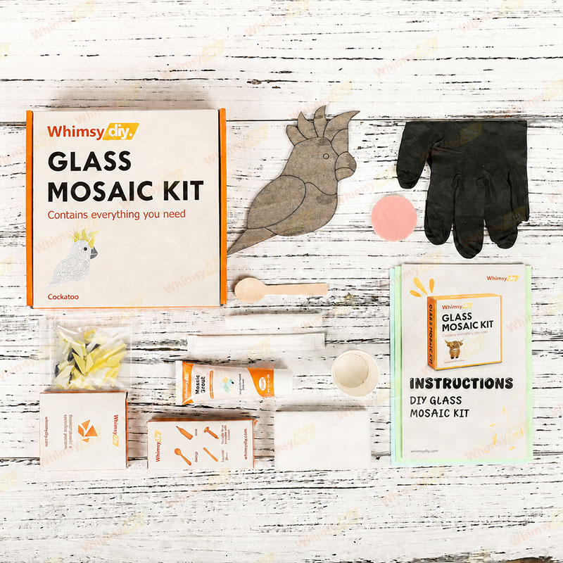 Whimsy DIY Cockatoo Glass Mosaic Kit Puzzles