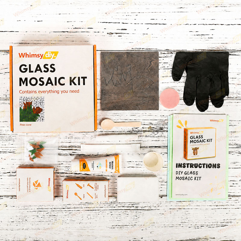 Whimsy DIY Pine Cone Glass Mosaic Kit Puzzles