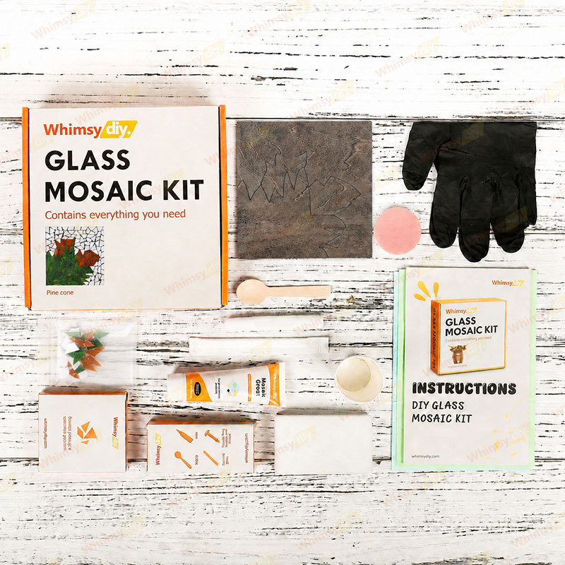 Whimsy DIY Pine Cone Glass Mosaic Kit Puzzles