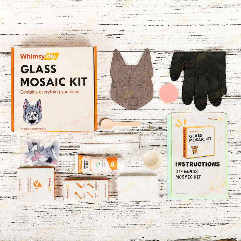Whimsy DIY Fridge Magnet- Husky Glass Mosaic Kit Puzzles