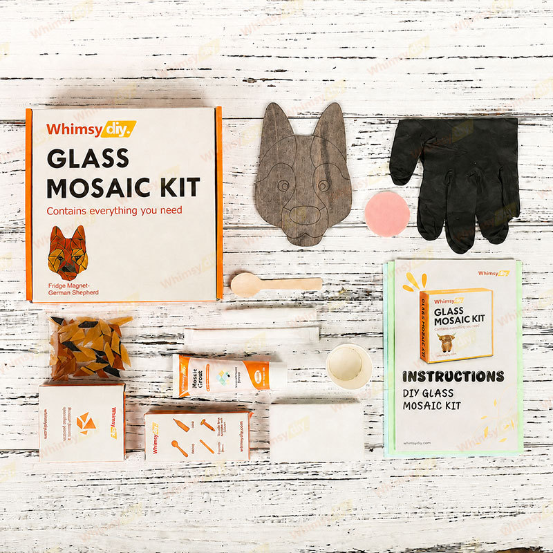 Whimsy DIY Fridge Magnet- German Shepherd Dog Glass Mosaic Kit Puzzles