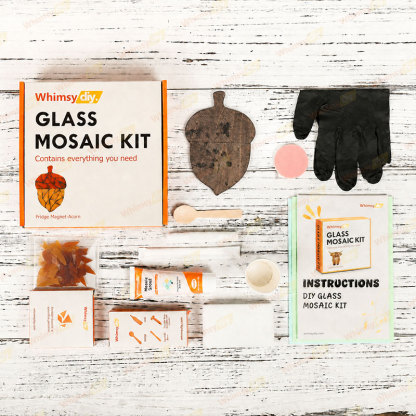 Whimsy DIY Fridge Magnet- Acorn Glass Mosaic Kit Puzzles