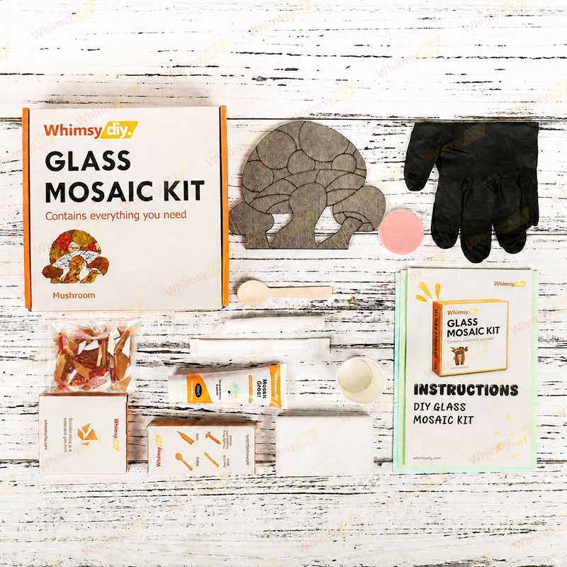 Whimsy DIY Mushroom Glass Mosaic Kit Puzzles
