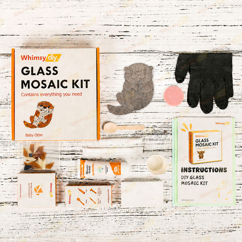 Whimsy DIY Baby Otter Glass Mosaic Kit Puzzles