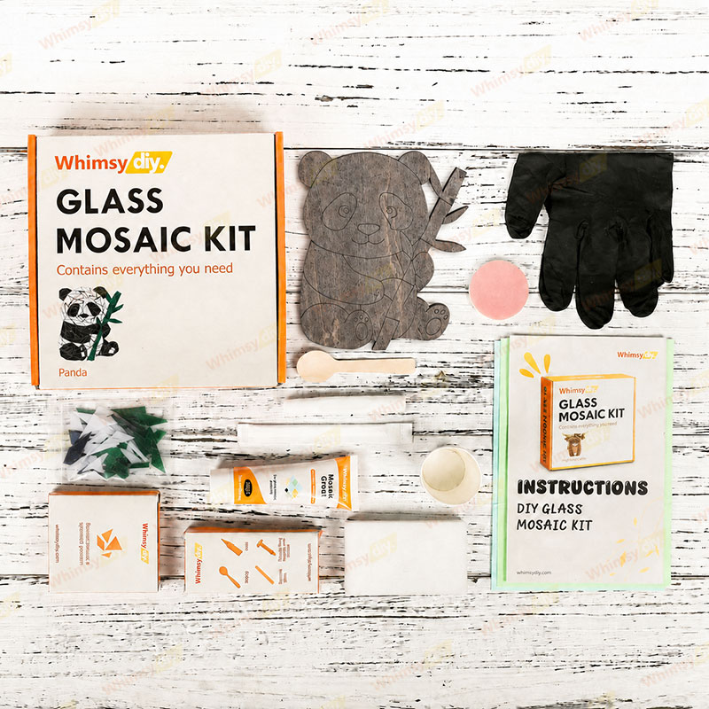 Whimsy DIY Panda Glass Mosaic Kit Puzzles