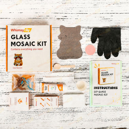 Whimsy DIY Cute Raccoon Glass Mosaic Kit Puzzles