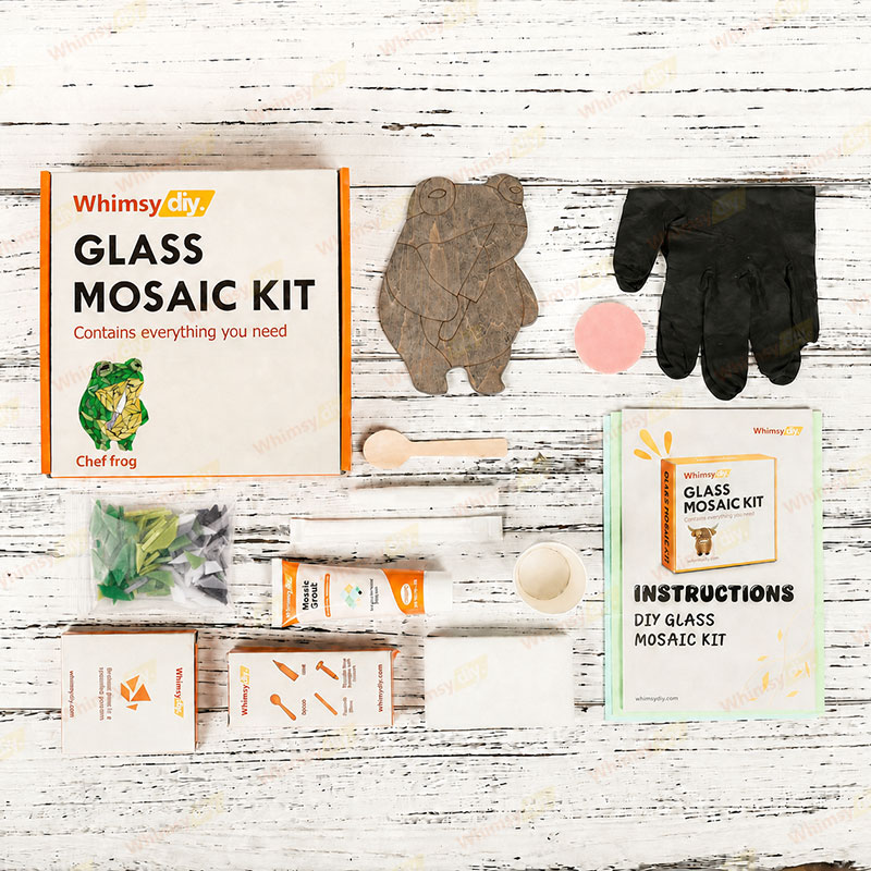 Whimsy DIY Chef Frog Glass Mosaic Kit Puzzles