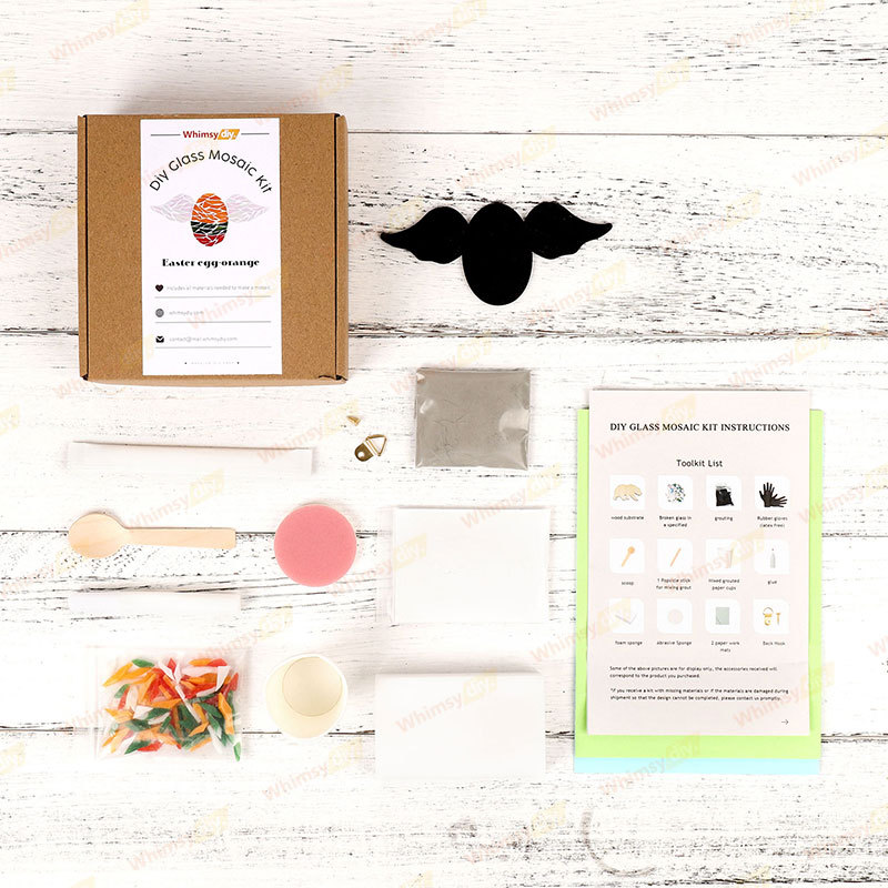 Easter wings colored egg glass mosaic kit [New Pre-Order: Ships February 28th]