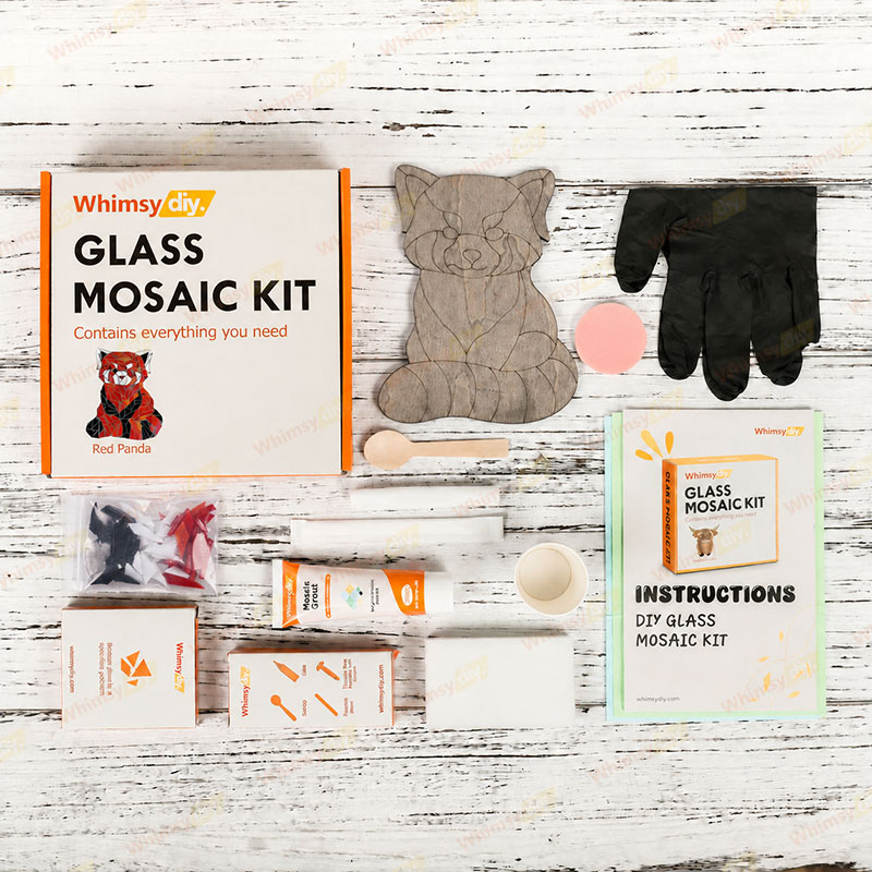 Whimsy DIY Red Panda Glass Mosaic Kit Puzzles