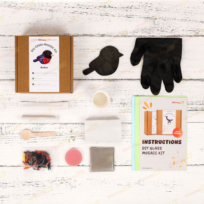 Robin Glass Mosaic Kit | DIY Arts & Crafts Kit for Adults
