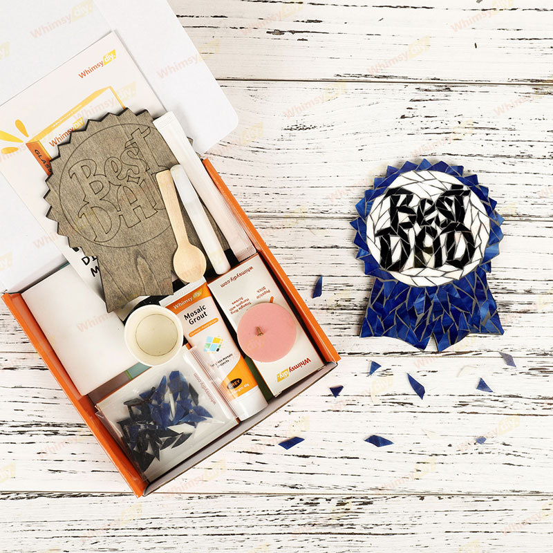Whimsy DIY “Best-Dad” Medal Glass Mosaic Kit Puzzles