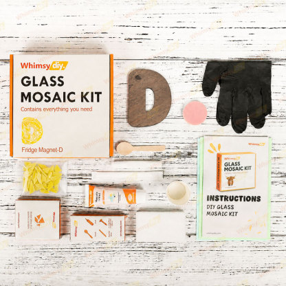 Whimsy DIY Fridge Magnet Letters-D Glass Mosaic Kit Puzzles