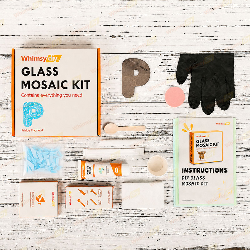 Whimsy DIY Fridge Magnet Letters-P Glass Mosaic Kit Puzzles