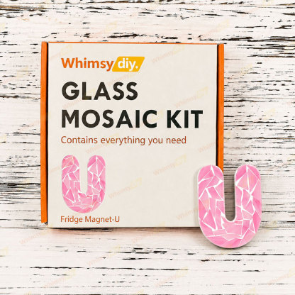 Whimsy DIY Fridge Magnet Letters-U Glass Mosaic Kit Puzzles