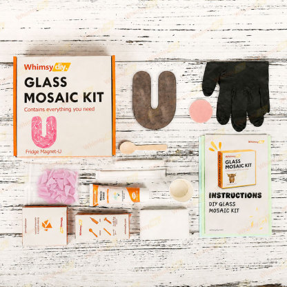 Whimsy DIY Fridge Magnet Letters-U Glass Mosaic Kit Puzzles
